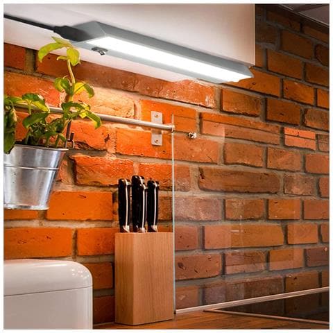 Lampada Luce Sottopensile 35cm Mobili Cucina Armadio Barra 30 Led In Alluminio - Foto 2