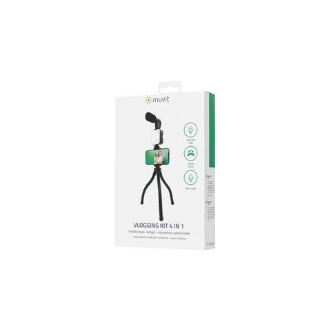 Supporto Vlogging Kit 4 In 1 Per Microfono, Treppiedi Flessible E Led, Nero - Foto 3