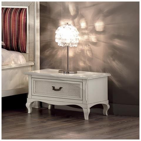 Comodino 1 Cassetto Paglia Di Vienna Legno Shabby 62x43x41 - Foto 1