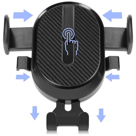 Supporto Per Smartphone Rotante 360° Griglia Di Ventilazione, Nero - Foto 2