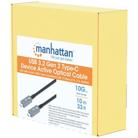 Cavo Ottico Attivo Dati E Video Usb 3.2 Gen 2 Usb-c M /m Fibra Ottica 4k 10 M - Foto 2