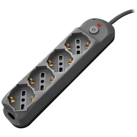 Multipresa 4pos bipasso /schuko + interrutt nuovo modello nera - Foto 1