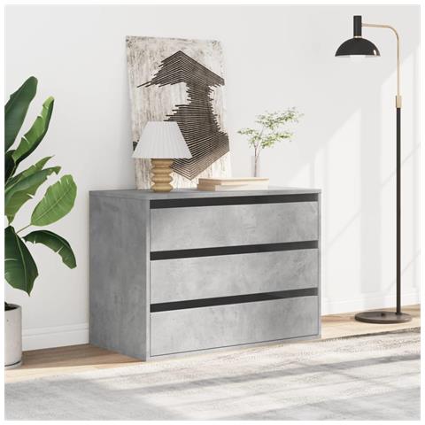 Cassettiera Angolo Grigio Cemento 80x41x58cm Legno Multistrato - Foto 3