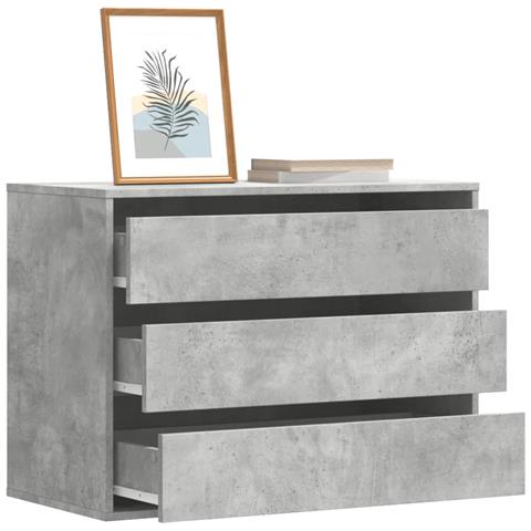 Cassettiera Angolo Grigio Cemento 80x41x58cm Legno Multistrato - Foto 1