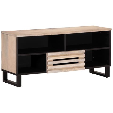 Mobile Porta Tv 100x34x46 Cm In Legno Massello Di Mango - Foto 1