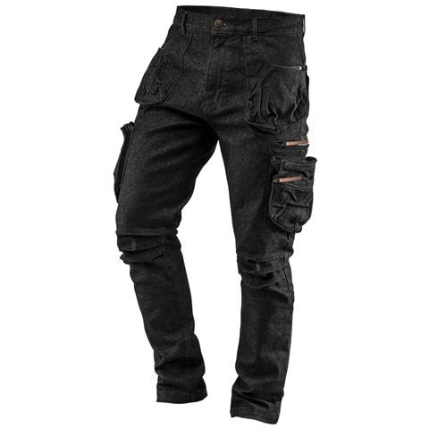 Pantaloni Da Lavoro Denim 5 Tasche, Neri, Taglia Xxxl - Foto 1