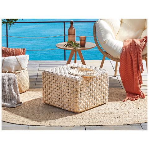 Pouf Nalli Materiale Sintetico Beige Chiaro - Foto 1