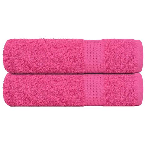 Asciugamani Doccia 2 Pz Rosa 70x140 Cm 360 G /m 100% Cotone - Foto 1