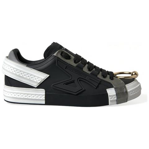 Scarpe Da Ginnastica Basse Da Uomo Portofino In Pelle Nera - Eu44/us11 - Foto 1