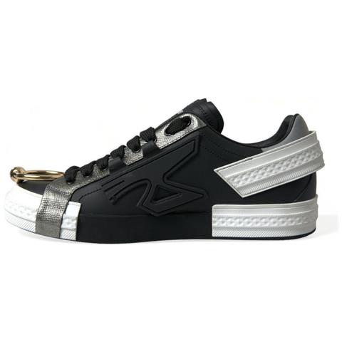 Scarpe Da Ginnastica Basse Da Uomo Portofino In Pelle Nera - Eu44/us11 - Foto 5