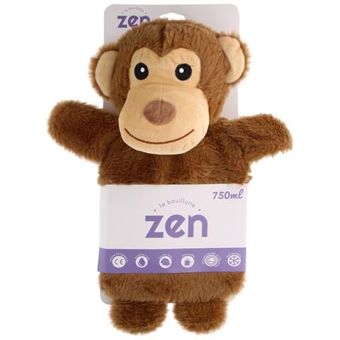 Borsa Dell'acqua Calda Rimovibile In Peluche Da 750 Ml Little Monkey, Marrone - Foto 5