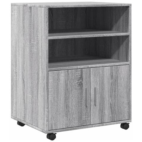 Armadietto Con Ruote Grigio Sonoma 60x48x81cm In Truciolato - Foto 2
