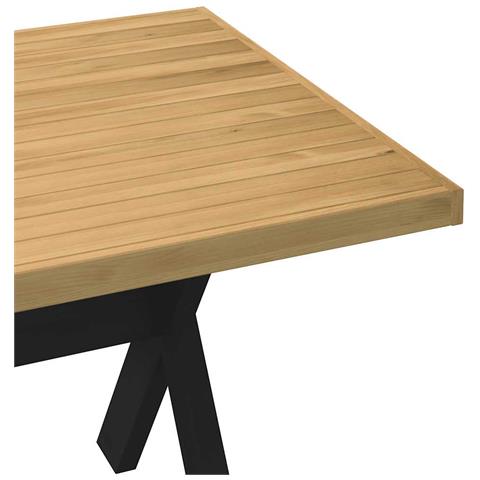 Tavolo Pranzo Noain Gambe A Forma X 180x90x75 Cm Legno Massello - Foto 9