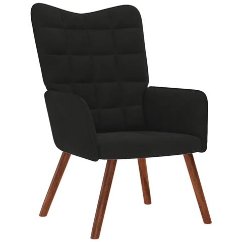 Poltrona Relax Nera In Velluto - Foto 2