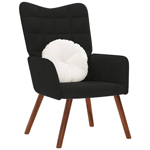 Poltrona Relax Nera In Velluto - Foto 1