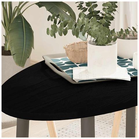 Piano Tavolo Marrone Scuro 100x50x2 Cm In Rovere Massello Ovale - Foto 1