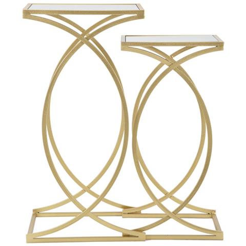 Tavolino Mf541 - Oro - Metallo - 35x35x70 Cm - Foto 2