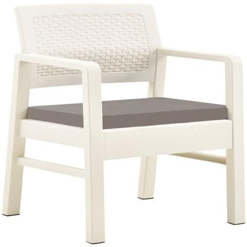 Lusso Casadino -  Set Salotto Da Giardino 3 Pz In Plastica Bianco - Foto 1