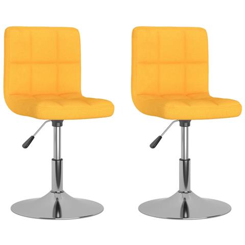 Lusso Casadino - Sedie Da Pranzo Girevoli 2 Pz Gialle In Tessuto - Foto 1