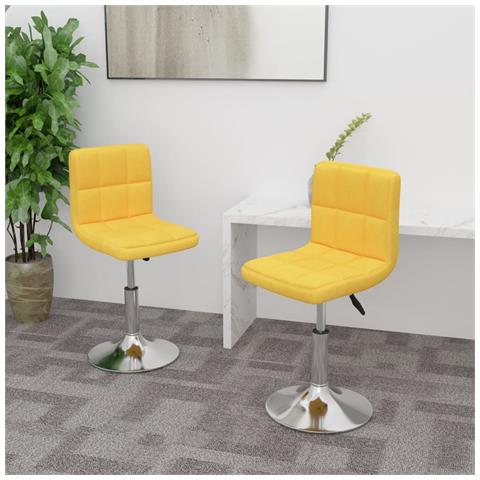 Lusso Casadino - Sedie Da Pranzo Girevoli 2 Pz Gialle In Tessuto - Foto 8