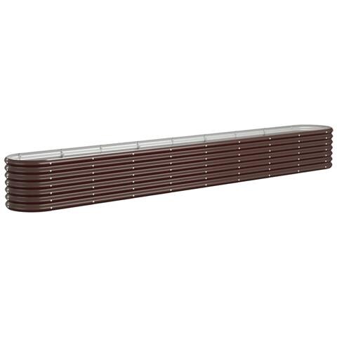 Letto Giardino Acciaio Verniciato A Polvere 332x40x36cm Marrone - Foto 1