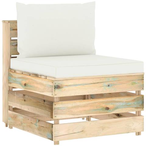 Divano Centrale Modulare Con Cuscini In Legno Impregnato Verde - Foto 2