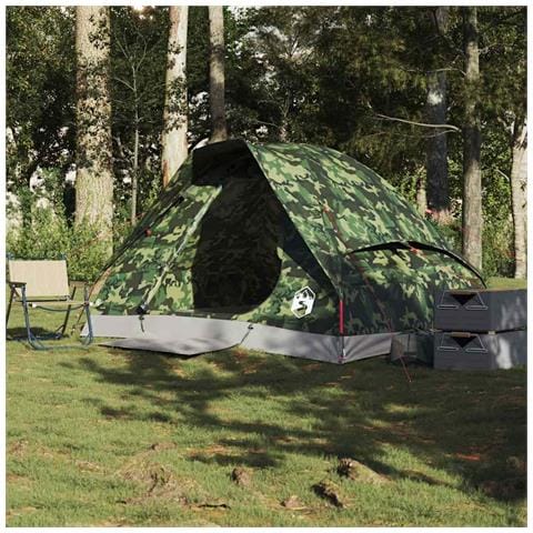 Tenda da Campeggio a Cupola 2 Persone Mimetica Impermeabile - Foto 2
