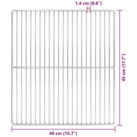 Griglia BBQ  con manici rettangolare 45x40 cm in acciaio inossidabile 304 - Foto 6