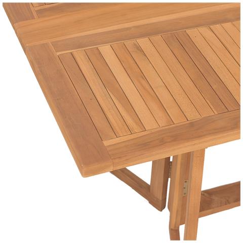 Set da pranzo da giardino 7 pezzi in legno massello di teak - Foto 9