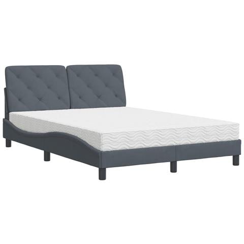 Letto con Materasso Grigio Scuro 120x200 cm in Velluto - Foto 1