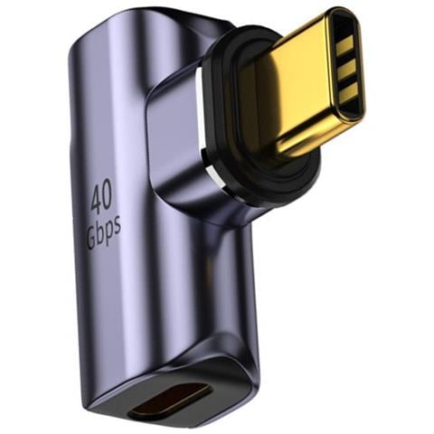 Adattatore Magnetico Type-c Ad Angolo Retto: Alimentazione Pd 100w, Trasferimento Dati 40gbps, Video 8k - Foto 1