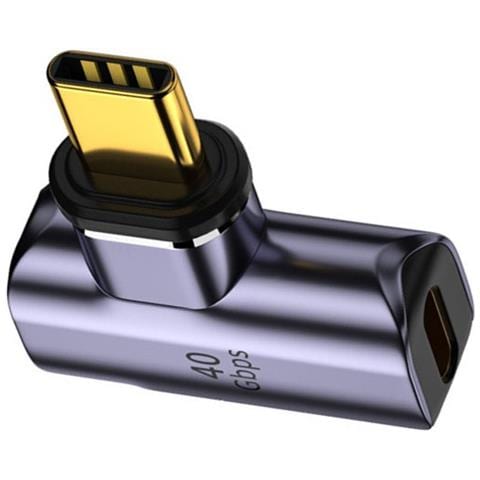 Adattatore Magnetico Type-c Ad Angolo Retto: Alimentazione Pd 100w, Trasferimento Dati 40gbps, Video 8k - Foto 2
