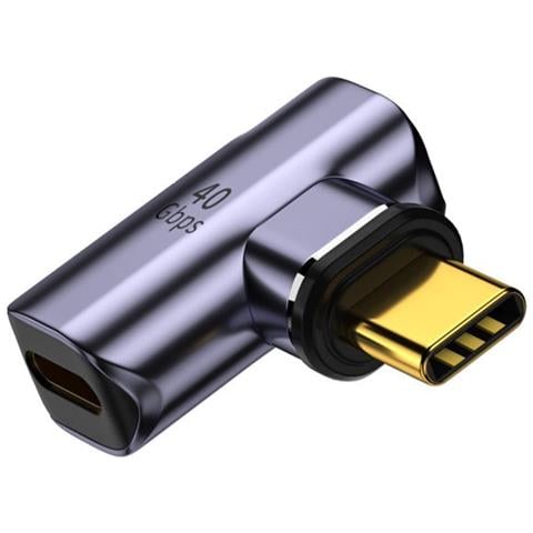 Adattatore Magnetico Type-c Ad Angolo Retto: Alimentazione Pd 100w, Trasferimento Dati 40gbps, Video 8k - Foto 3