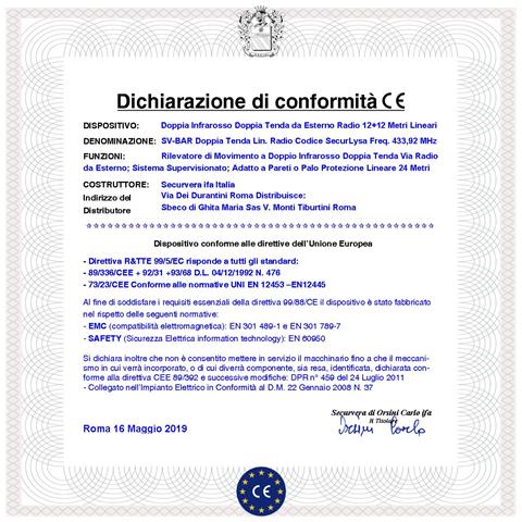 Rilevatore Di Movimento Infrarosso Doppia Tenda Da Esterno Copertura 12+12 Metri Lineari Wireless Frequenza 433,92 Mhz - Foto 4