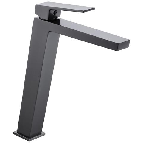 Imex Miscelatore Lavabo Alto Monocomando Black Gun Metal In Ottone Con Finitura Pvd Cartuccia Ceramica Ø26 Mm Flessibili 3-8 Design Squadrato Moderno Per Lavabi Da Appoggio – Modello Bdar025-3bgm - Foto 2