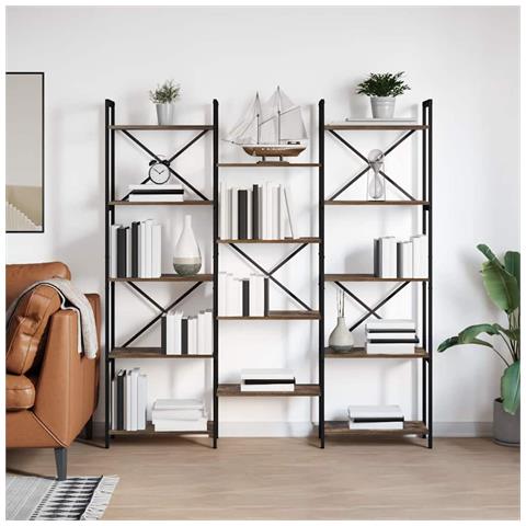 Libreria Rovere fumo 156 x 25 x 167.5 cm Legno multistrato - Foto 2