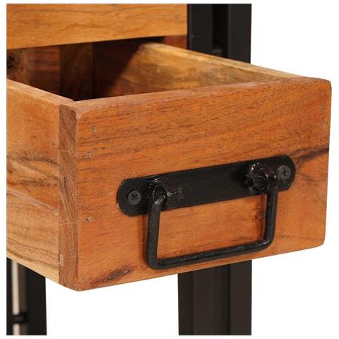 Tavolino 30 x 30 x 40 cm Legno di acacia massello e metallo - Foto 9