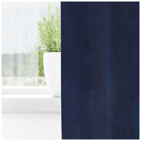 Tende con tende 2 pcs Blu scuro 140 x 260 cm Velluto - Foto 2