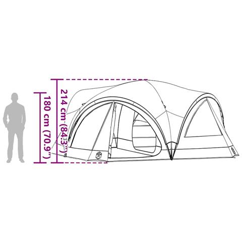 Tenda Familiare con tetto Verde e Grigio 460 x 430 x 214 cm - Foto 9