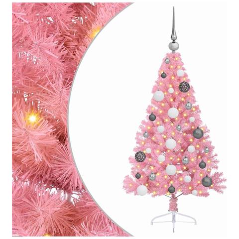 Albero di Natale artificiale con luci integrate Rosa 120 cm PVC - Foto 1