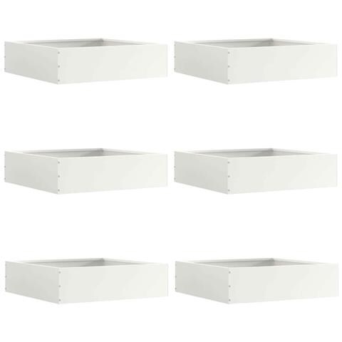 Bordura per Prato 6 pcs Bianco 50 x 50 x 13 cm Acciaio - Foto 1