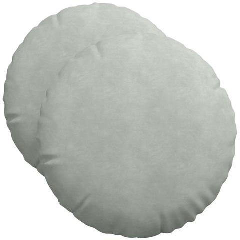 Cuscini per Seduta 2 pcs Grigio chiaro Ø 40 x 13 cm Velluto - Foto 1