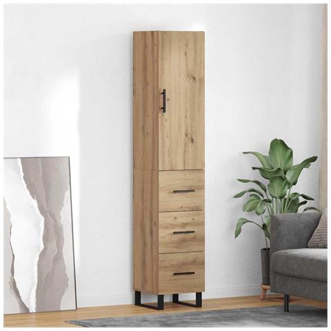 Credenza con cassetto Rovere artigianale 34,5 x 34 x 180 cm - Foto 2