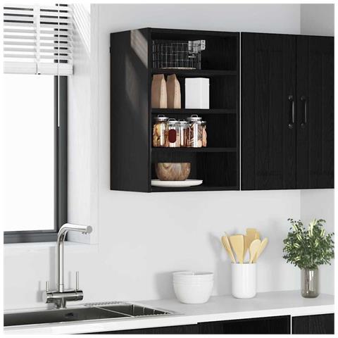 Armadio pensile Riga Rovere nero 40 x 29,5 x 60 cm - Foto 2