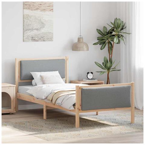 Struttura del letto Grigio chiaro 100 x 200 cm Tessuto - Foto 2