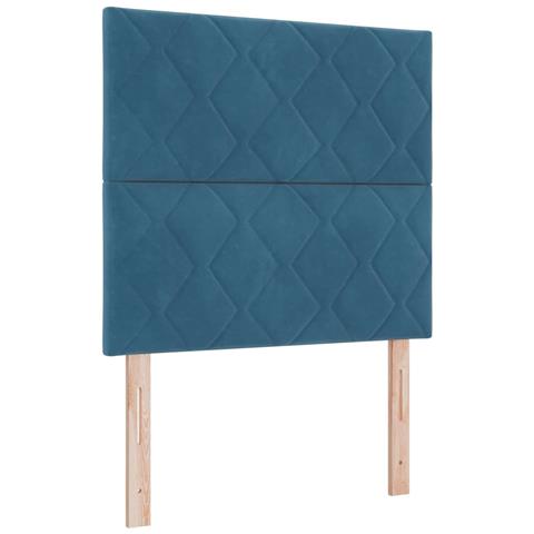 Testiera LED con testiera Blu Scuro 90 cm Pelle Sintetica - Foto 1