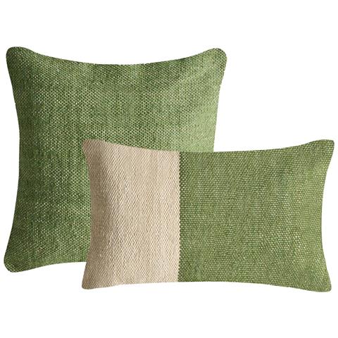 Set Di 2 Cuscini Anisoptera Cotone 30 X 50 Cm 45 X 45 Cm Verde Tinta Unita - Foto 2