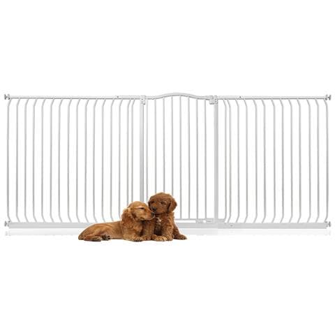 Bettacare Cancelletto Per Cani Extra Alto Con Parte Superiore Incurvata, 234cm - 243cm, Bianco Opaco, Extra Alto Con 100cm Di Altezza - Foto 1