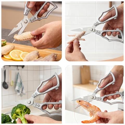 Forbici Da Cucina Multifunzionali - Cesoie Per Pollame In Acciaio Inossidabile Per Impieghi Gravosi Silver - Foto 7