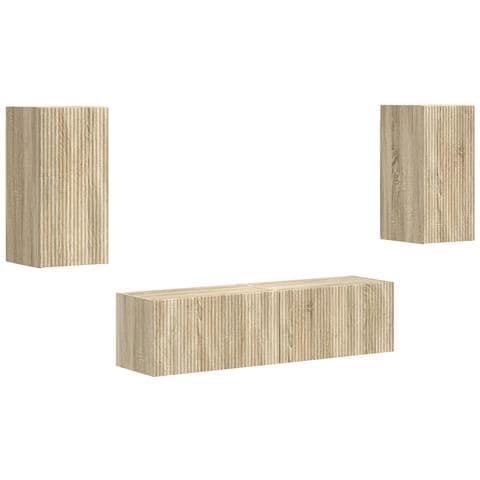 Set mobile TV 4 pcs Rovere Sonoma Legno multistrato - Foto 1